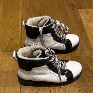 Stylish Black and White Ankle Boots